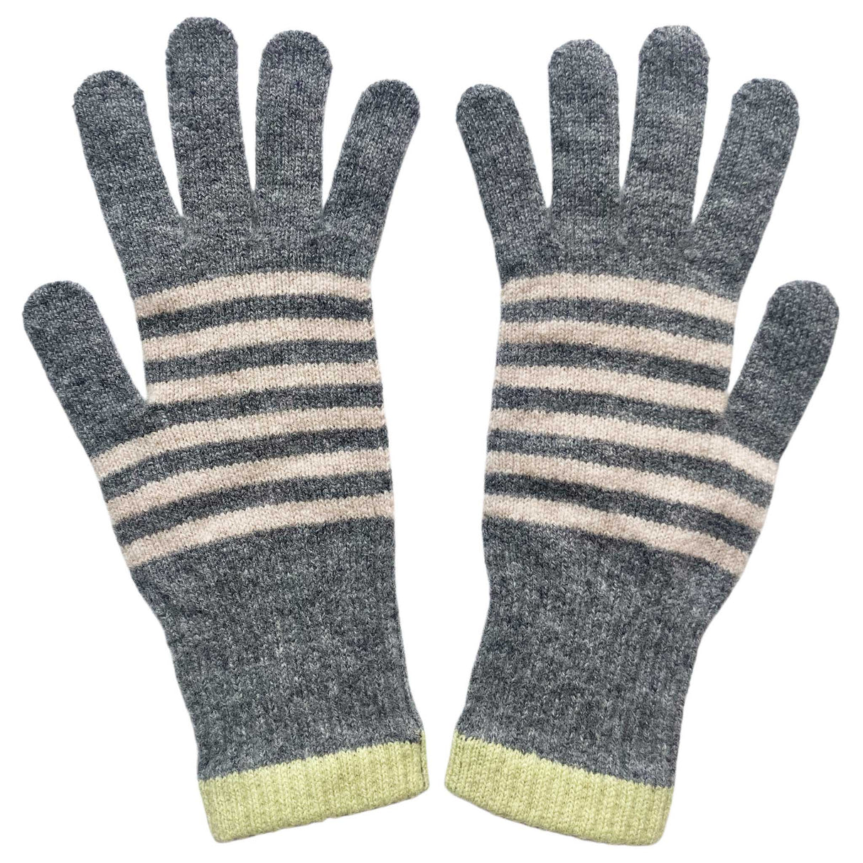 Striped lambswool gloves