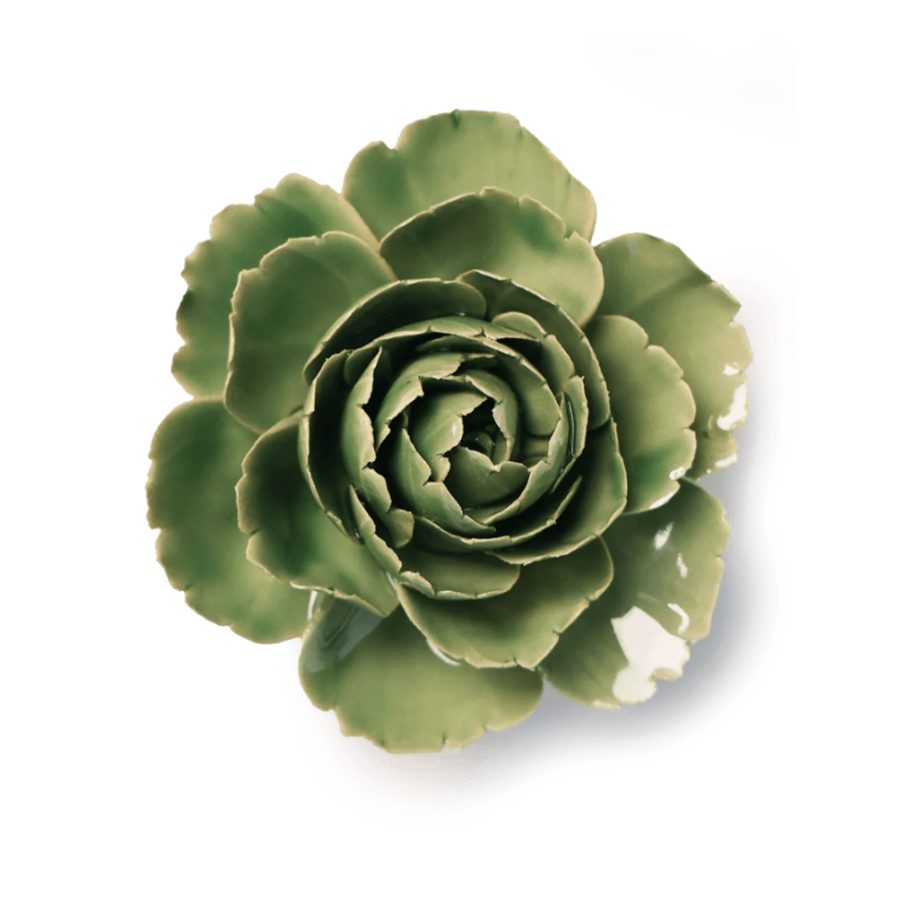 Jade English Rose ceramic flower