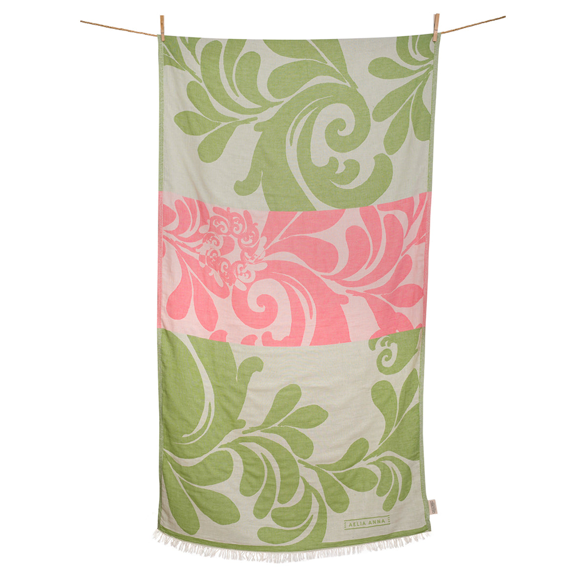 Kalimnos peshtemal (olive & pink)