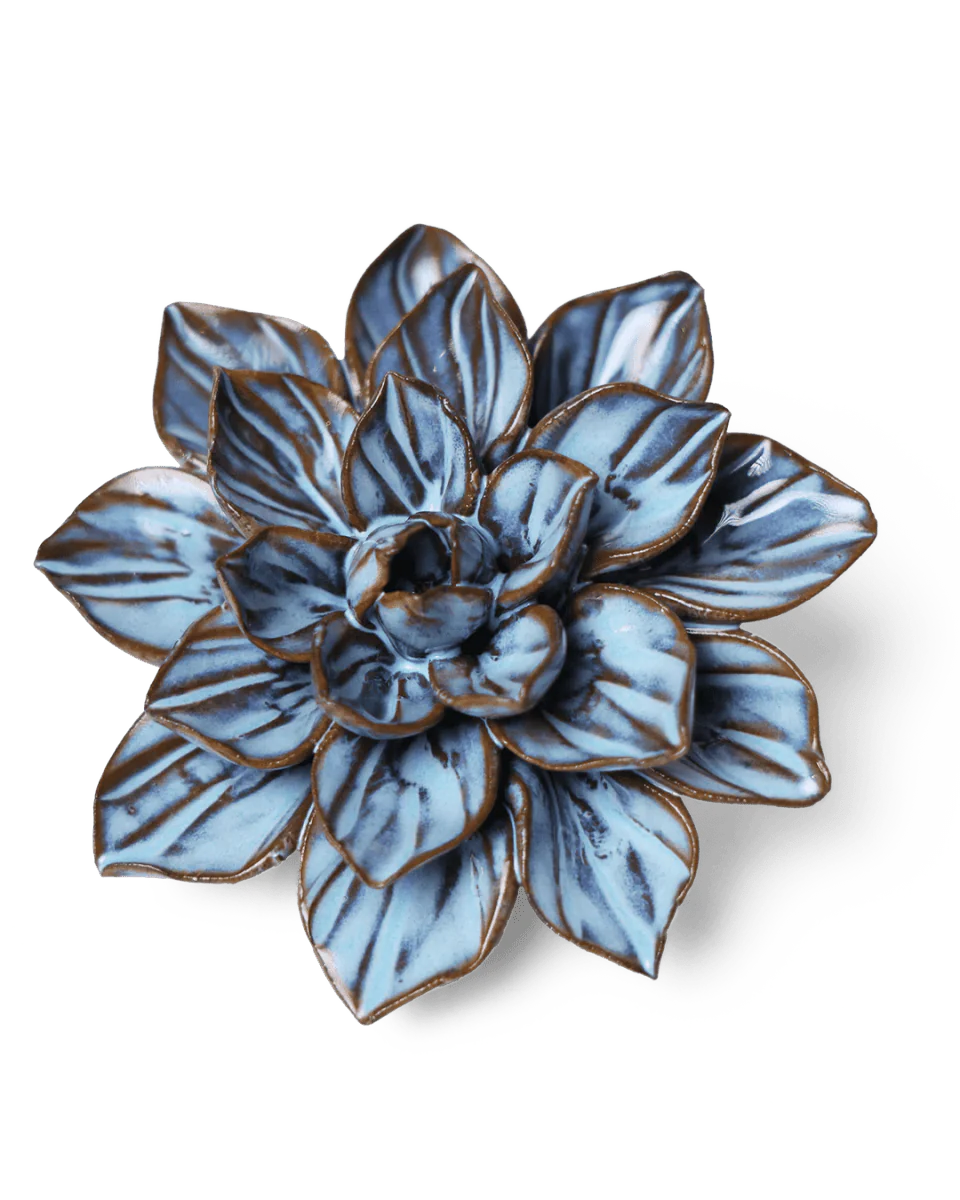 Blue Frikartii Aster ceramic flower