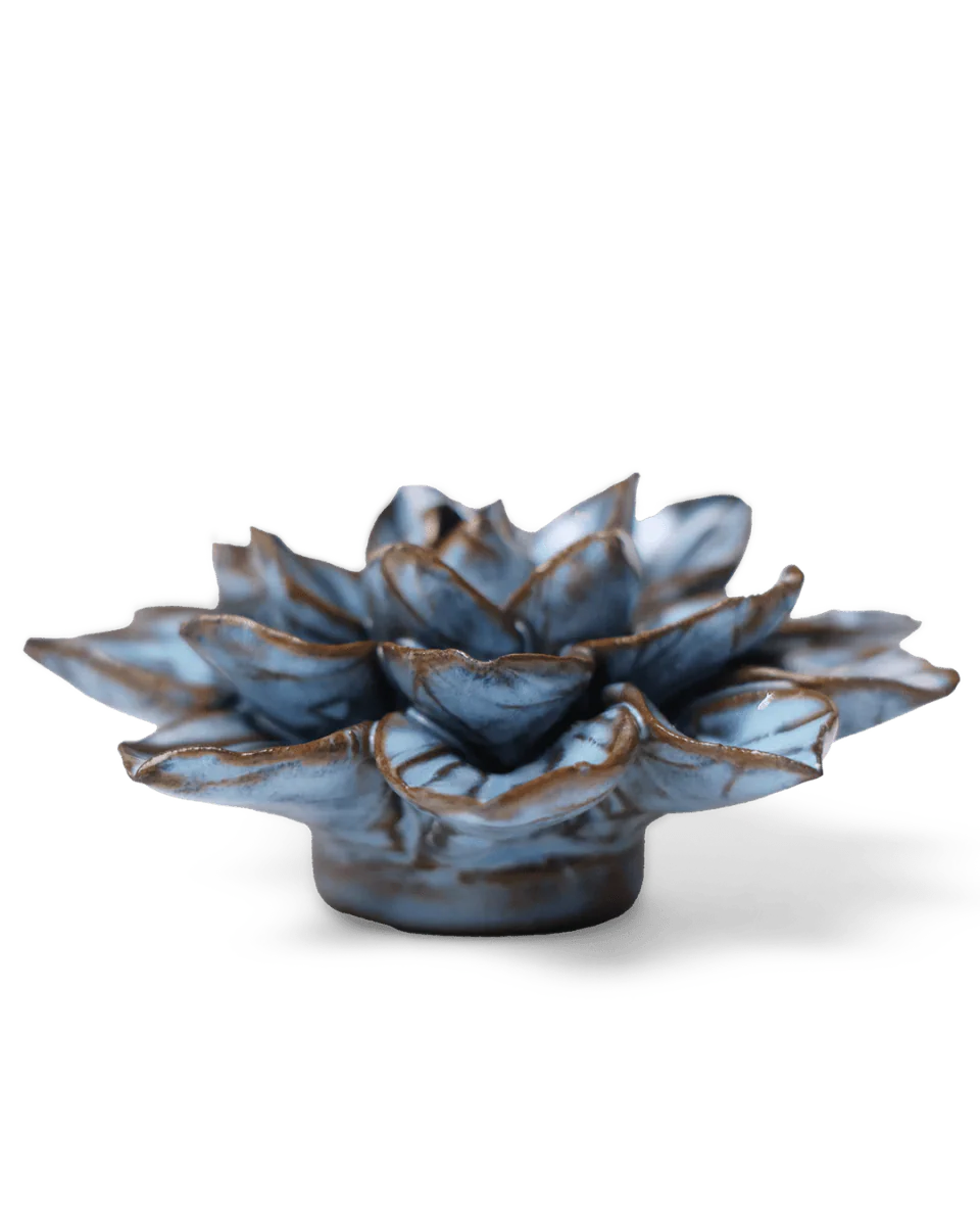 Blue Frikartii Aster ceramic flower