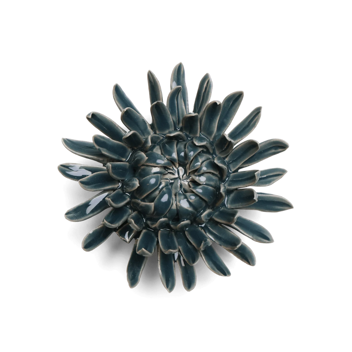Teal mum ceramic flower
