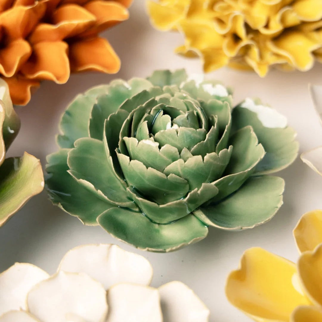 Jade English Rose ceramic flower