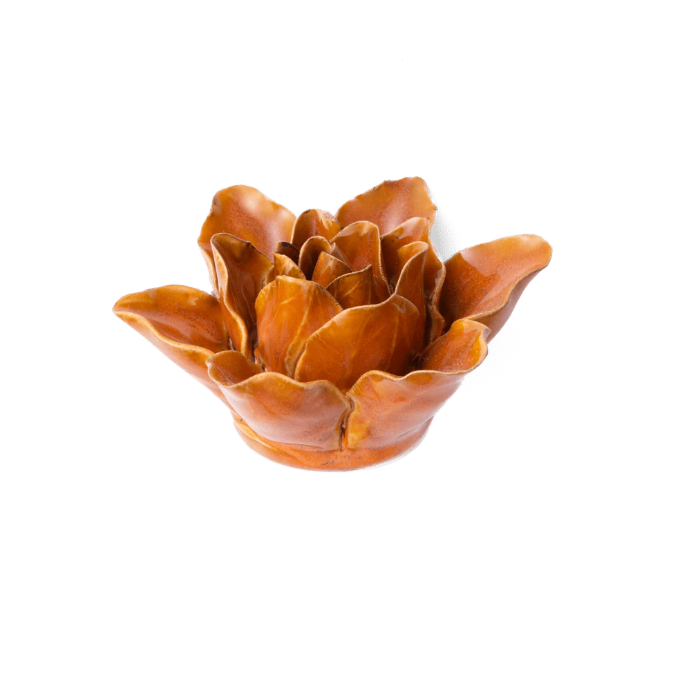 Orange Stargazer Lily ceramic flower