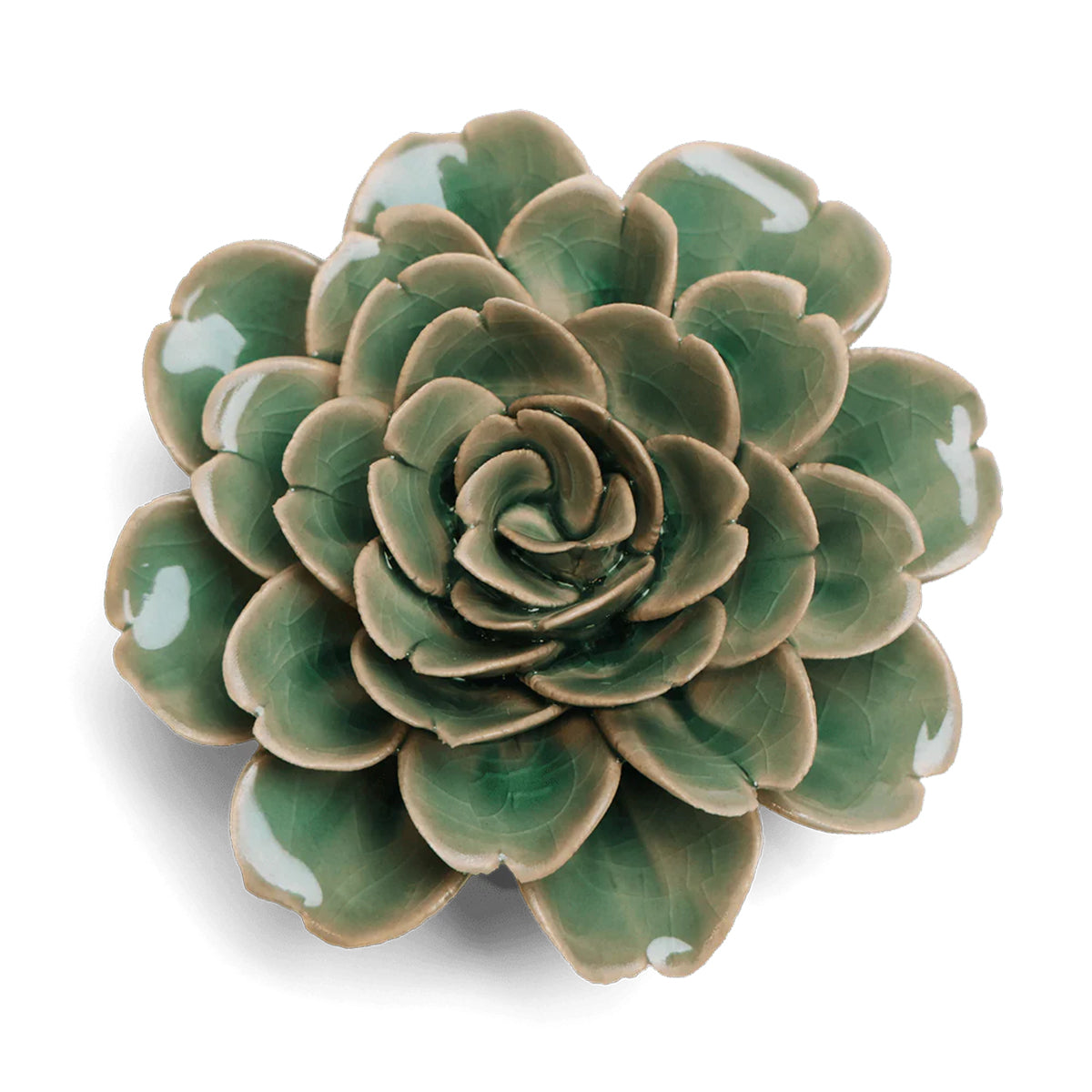 Green Tea Rose ceramic flower