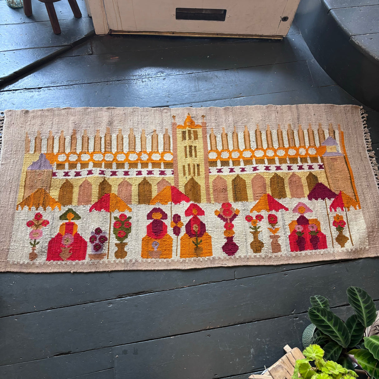 Scandinavian flat weave rug