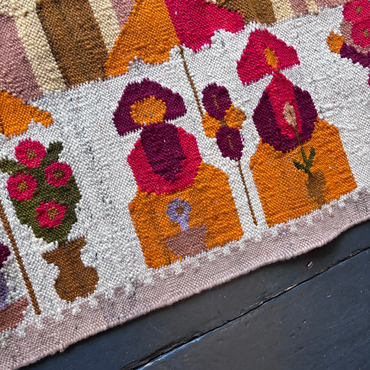 Scandinavian flat weave rug