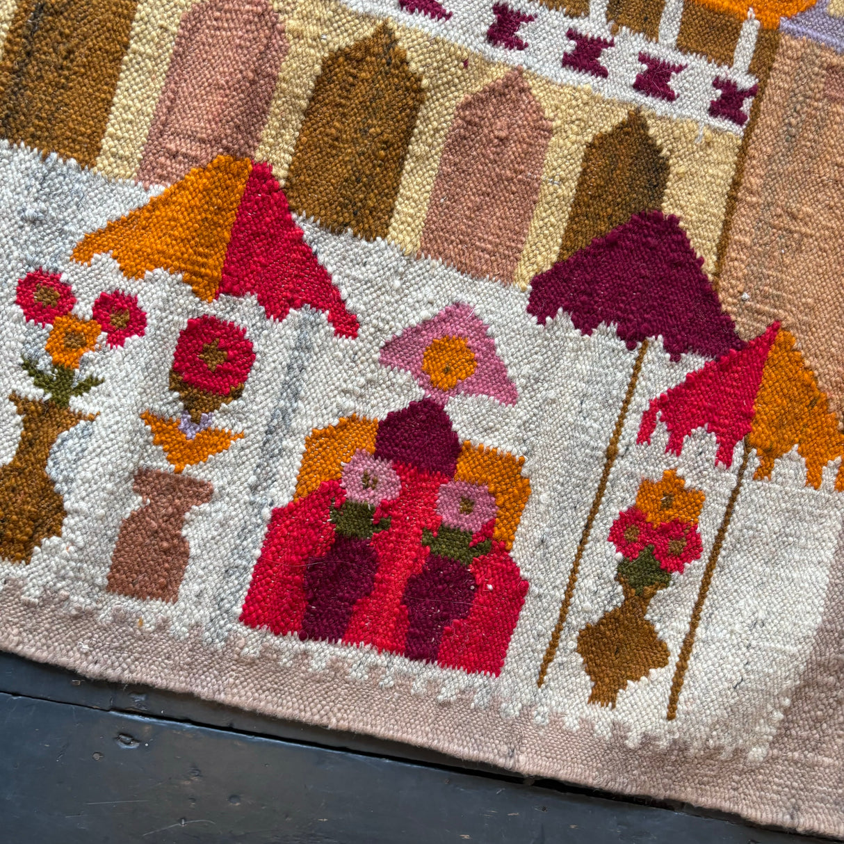 Scandinavian flat weave rug