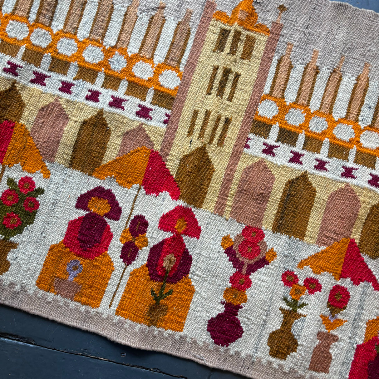 Scandinavian flat weave rug