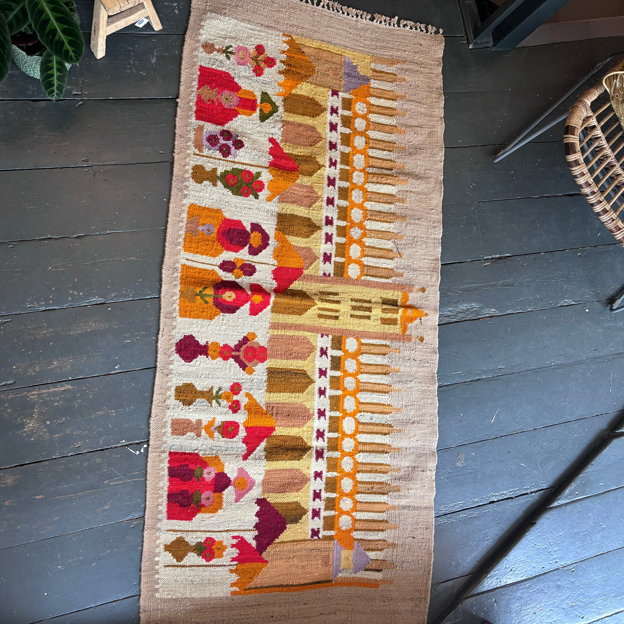 Scandinavian flat weave rug