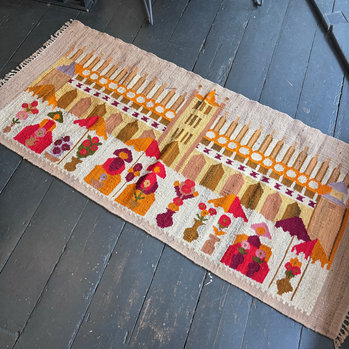 Scandinavian flat weave rug