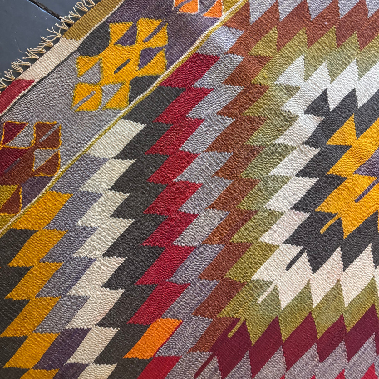 Diamond pattern Turkish kilim