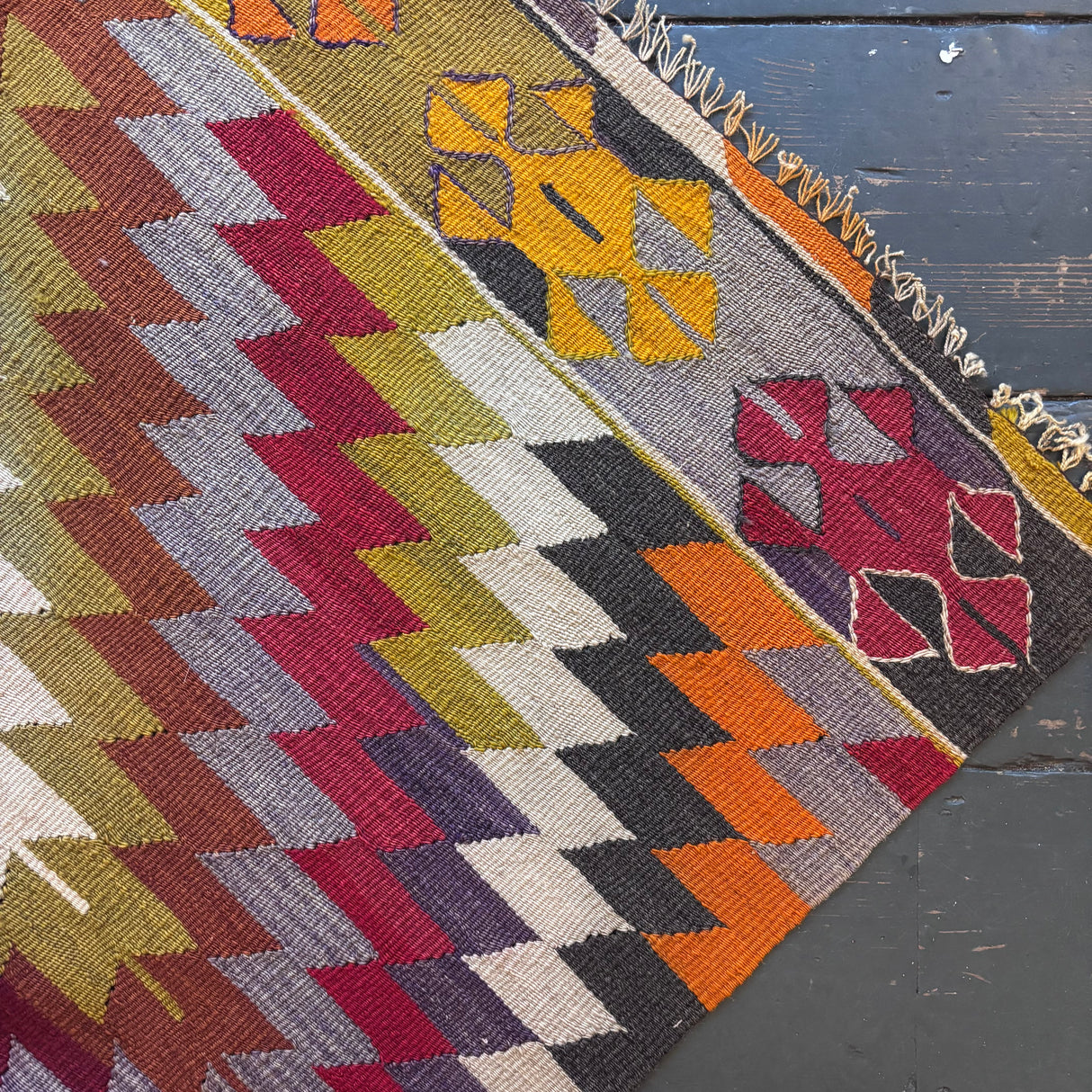 Diamond pattern Turkish kilim