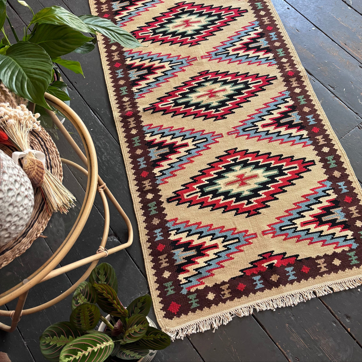 Bright geometric kilim
