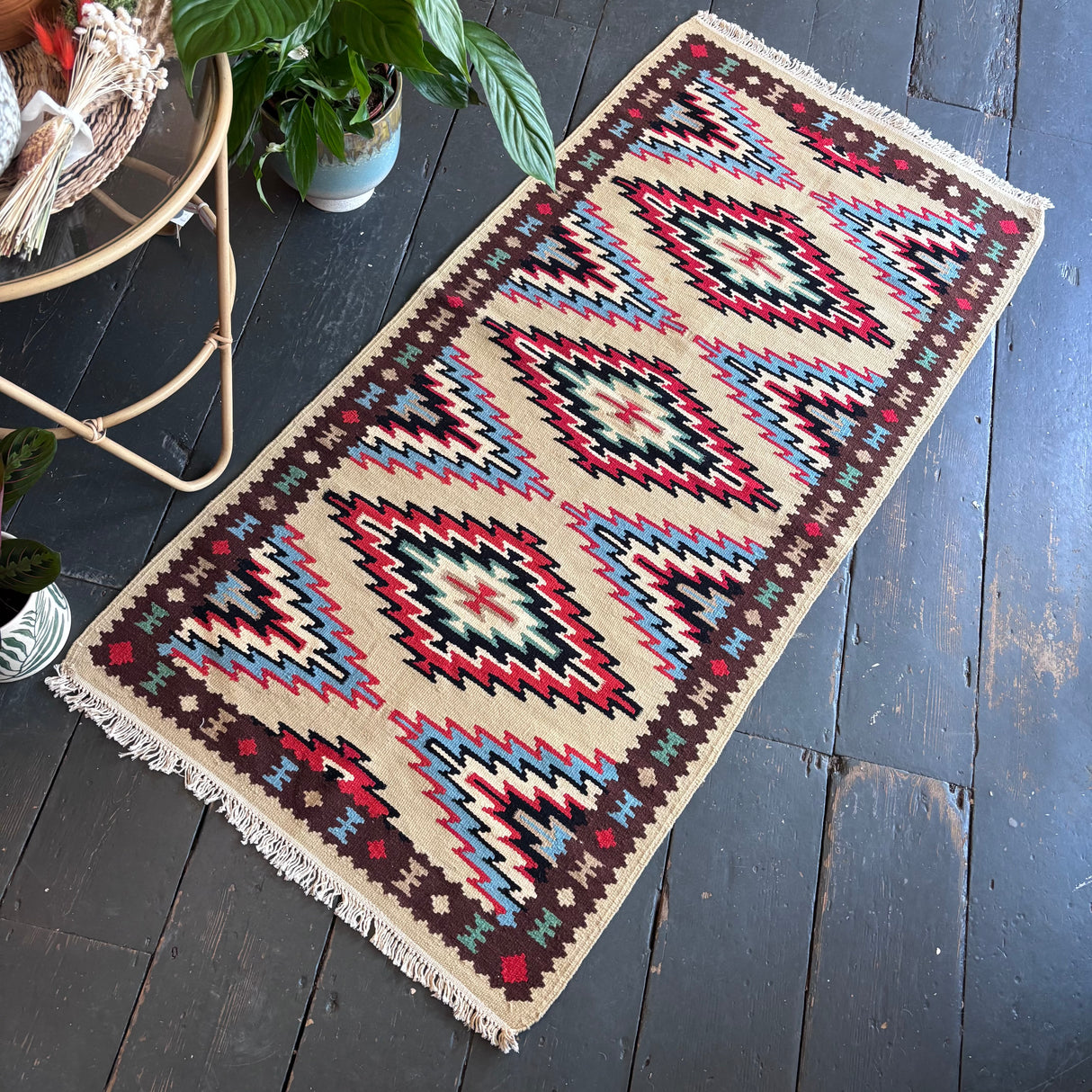 Bright geometric kilim