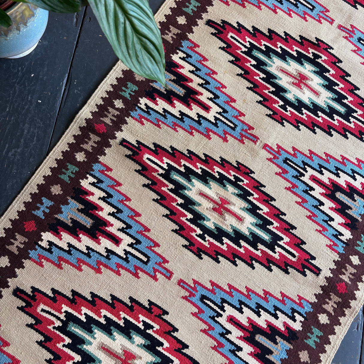 Bright geometric kilim