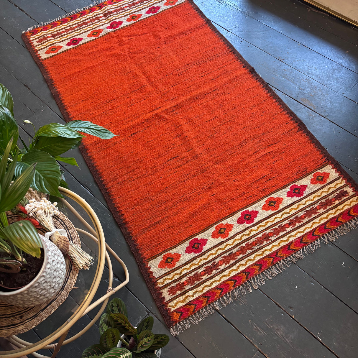 Scandi burnt orange rug