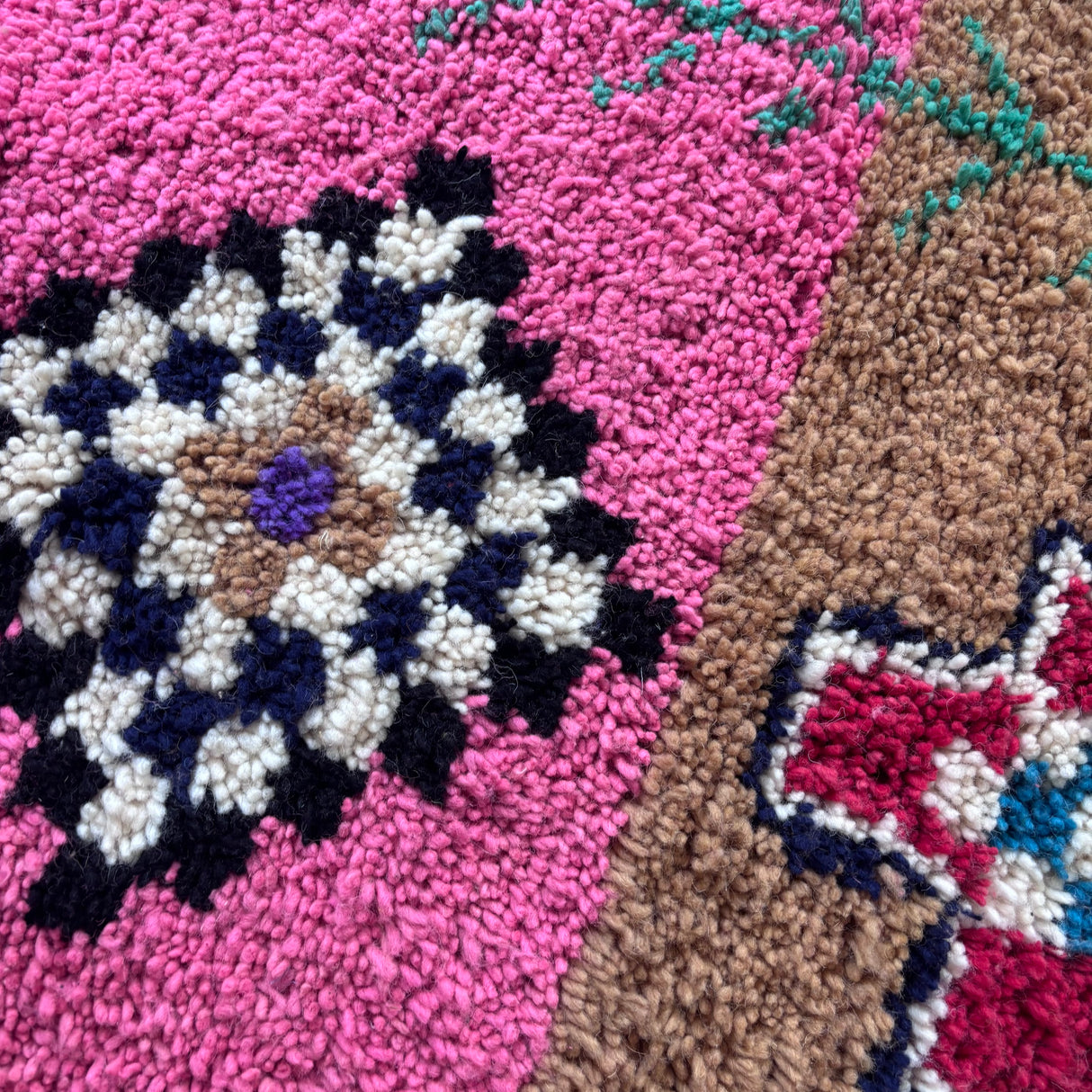 Pink Beni Ourain wool rug