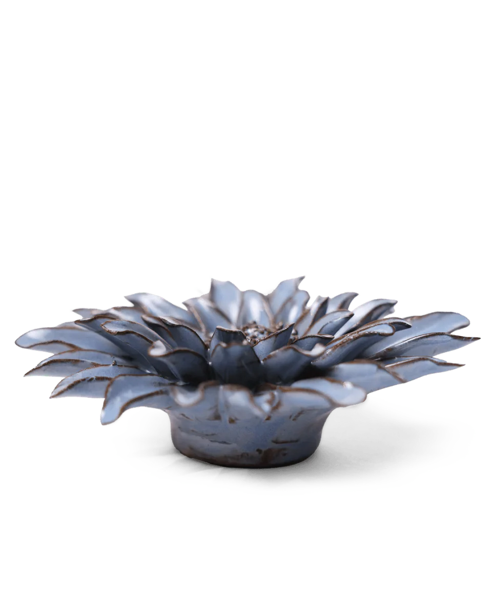 Blue Grey Gerbera Daisy ceramic flower