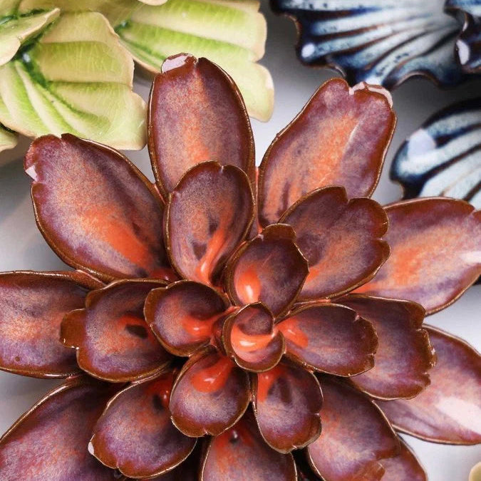 Peach Mocha Cornflower ceramic flower