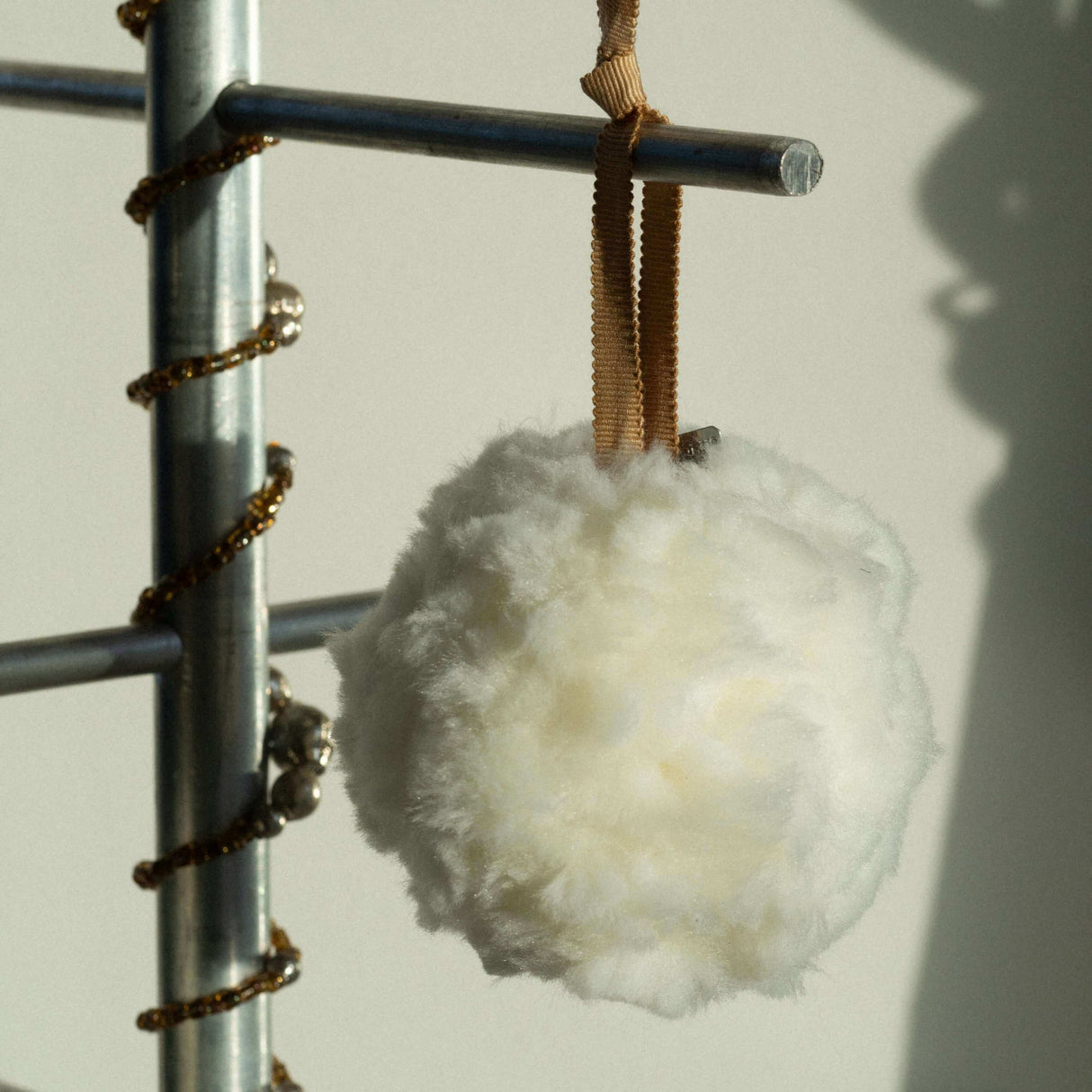 Merino wool snowball decoration