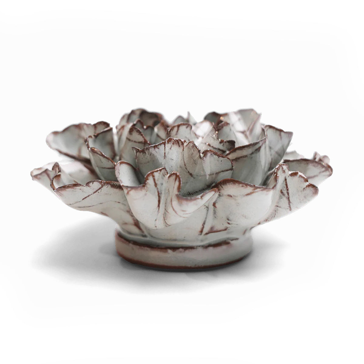 Chocolate mint Hibiscus ceramic flower