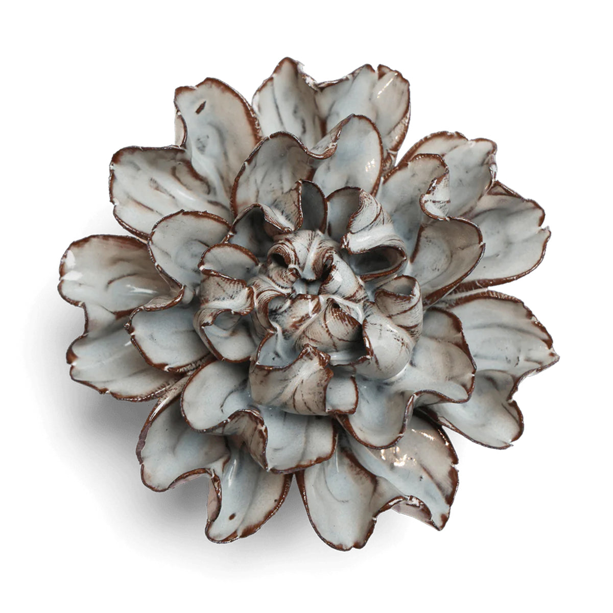 Chocolate mint Hibiscus ceramic flower