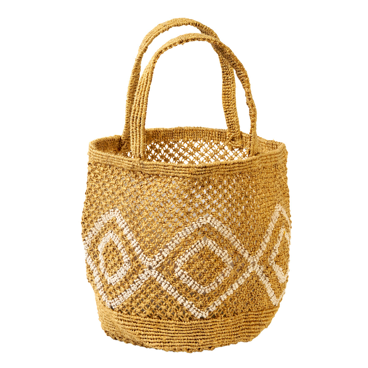 Jute diamond macrame (mustard) bag