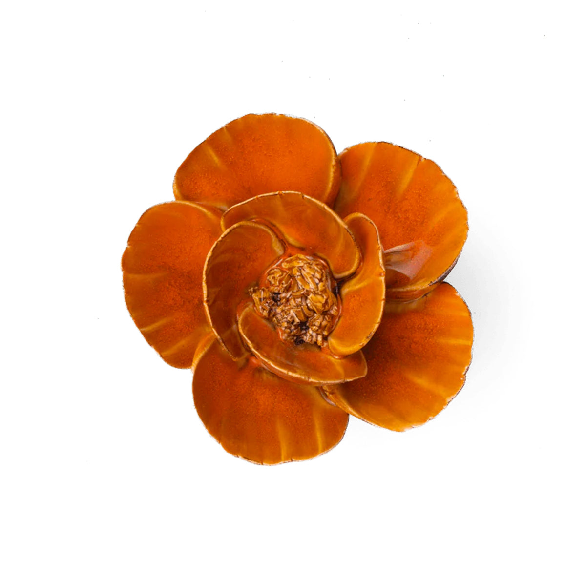 Orange Lotus ceramic flower