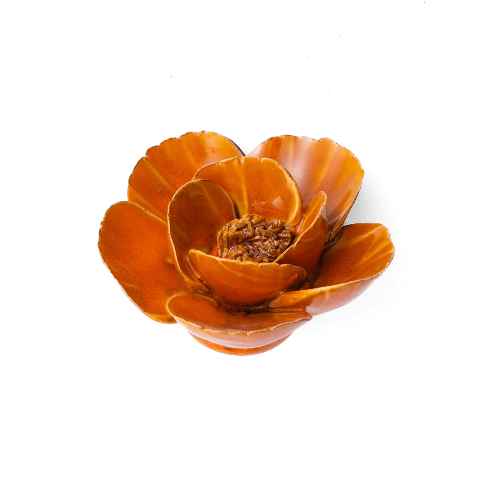 Orange Lotus ceramic flower