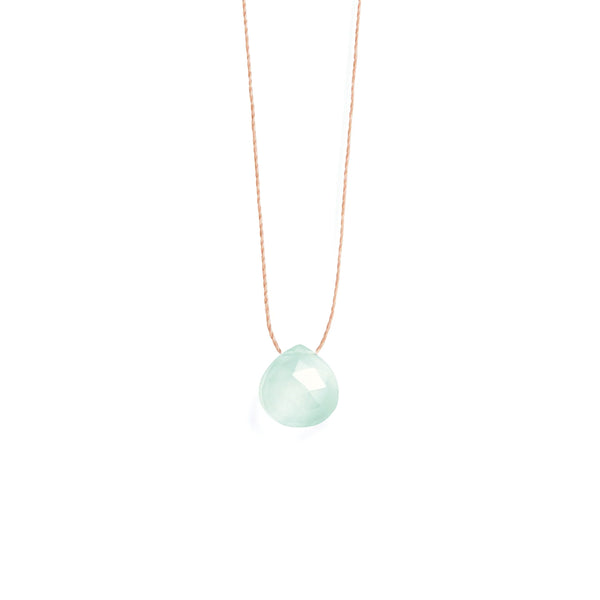 Sea Glass Chalcedony fine cord necklace