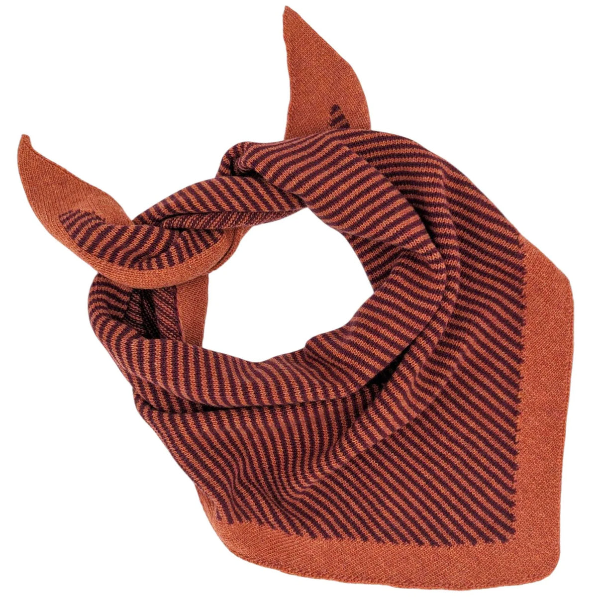 Lambswool Triangle Scarf (rust & plum)