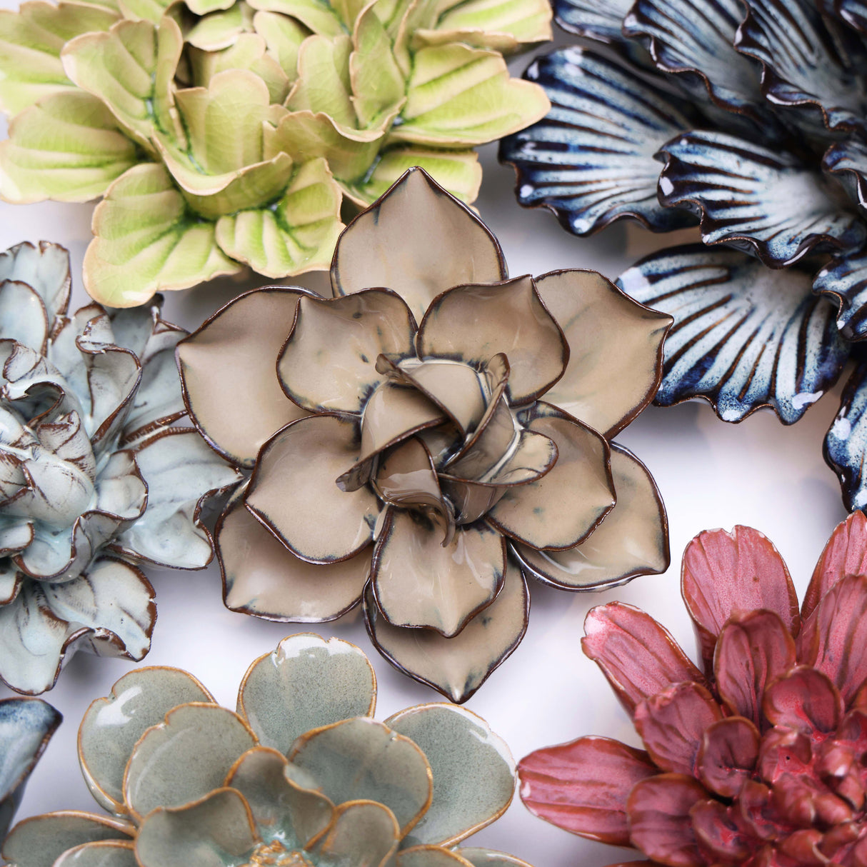 Brown Cactus ceramic flower