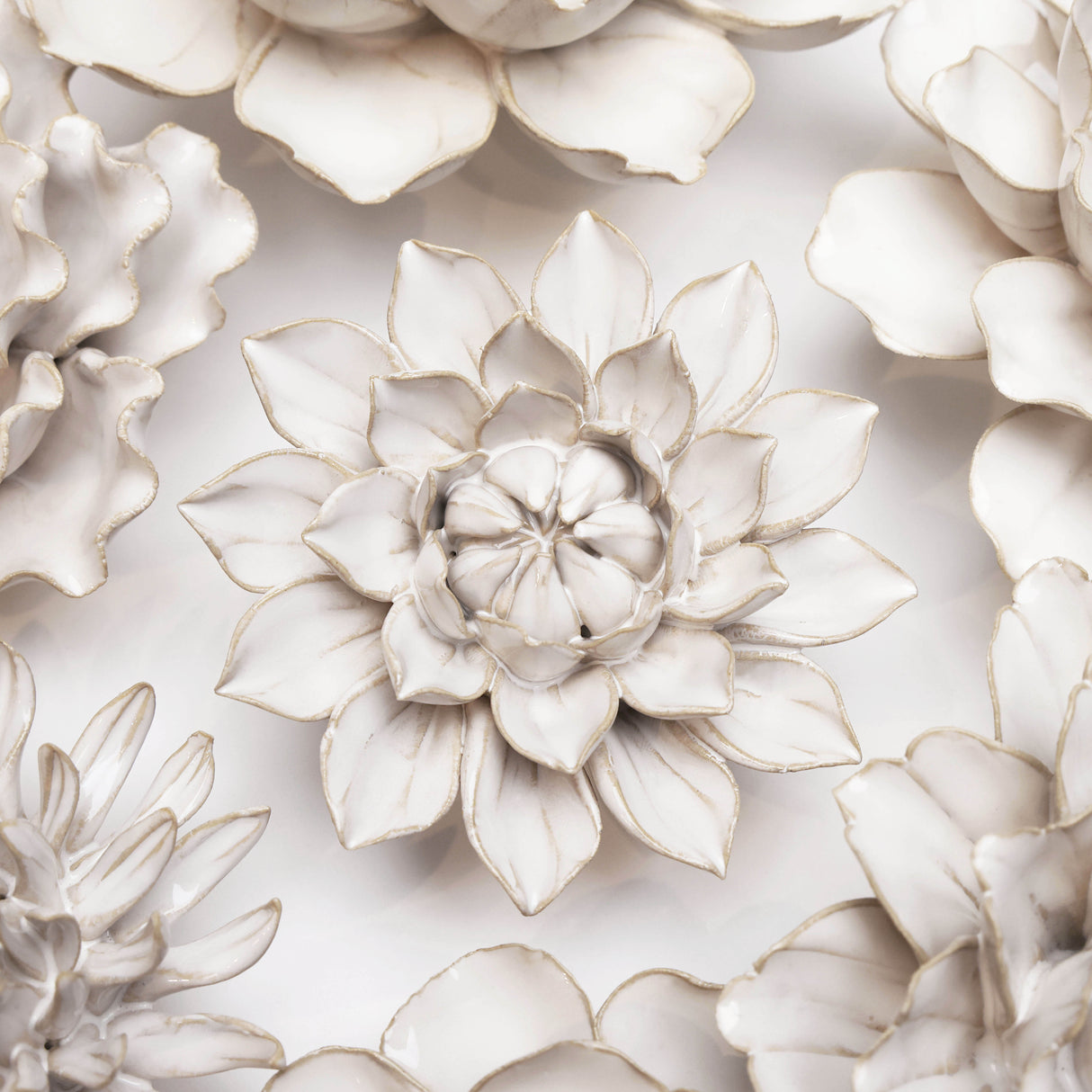 Ivory Dahlia ceramic flower