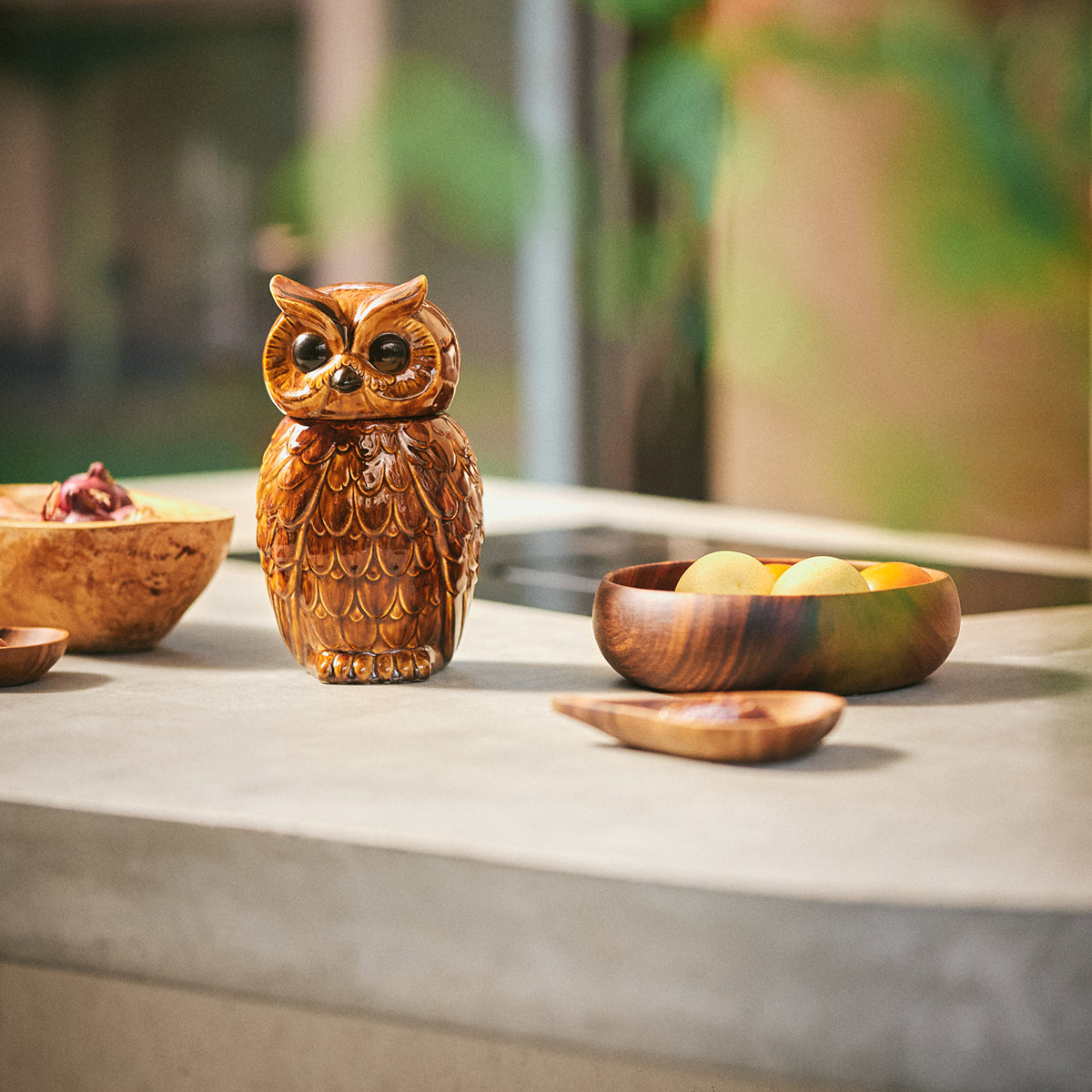 Ceramic owl jar
