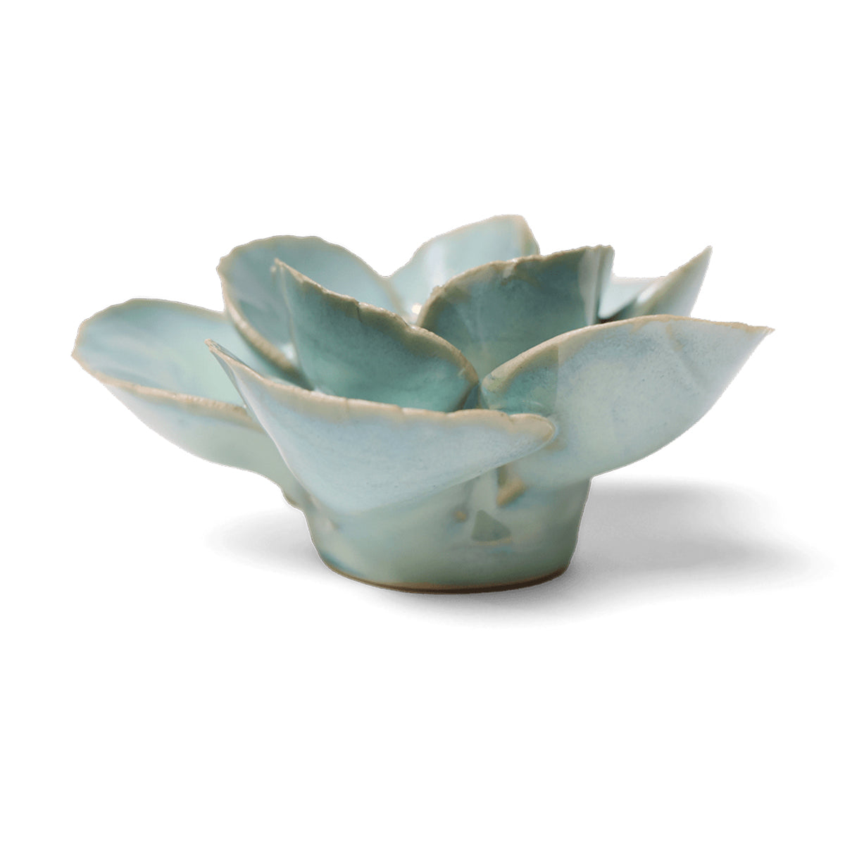 Teal Lotus ceramic flower