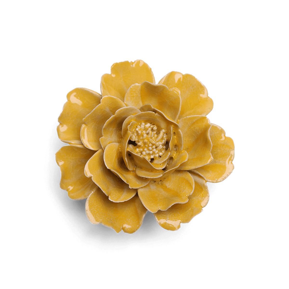 Yellow Rose ceramic flower