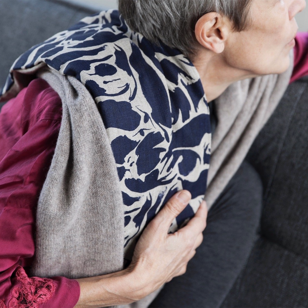 Linen wheat bag blue