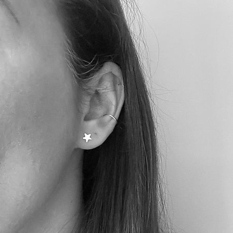 Moon & star stud earrings
