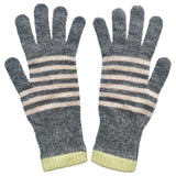 Striped lambswool gloves