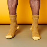 Recycled lambswool & silk blend socks (mustard)
