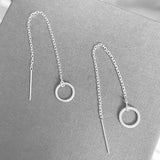 Circle chain threader earrings