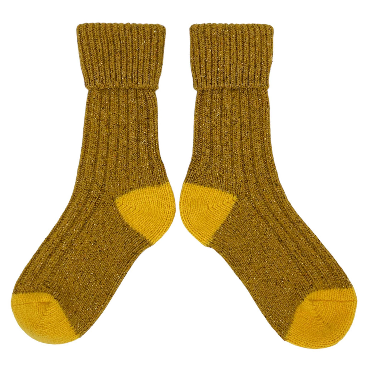 Recycled lambswool & silk blend socks (mustard)