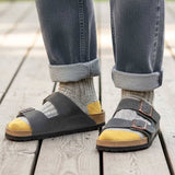 Recycled lambswool & silk blend socks (Grey)