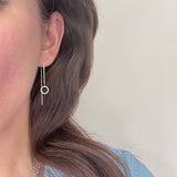 Circle chain threader earrings