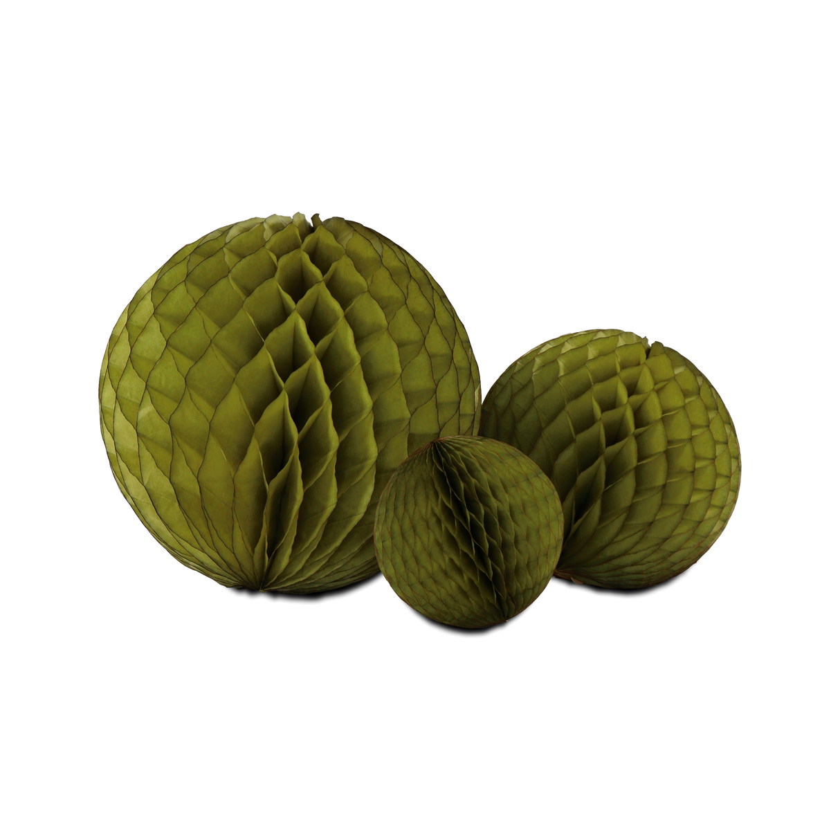 Honeycomb ball trio (olive)