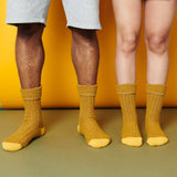 Recycled lambswool & silk blend socks (mustard)