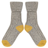 Recycled lambswool & silk blend socks (Grey)