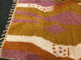 Beni Ourain rug, orange, pink, yellow, cream