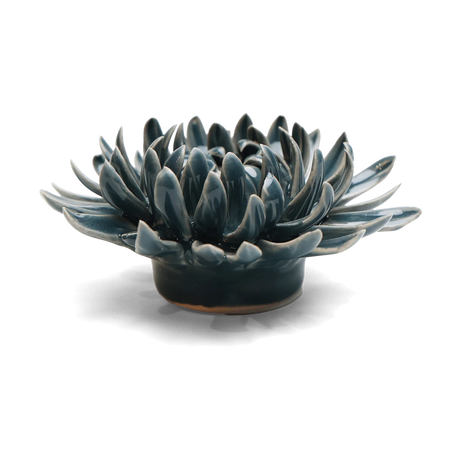 Teal mum ceramic flower